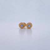 Topos Halo Circulo 1.3gr / Circones Azul Blancos Oro Amarillo 18K &