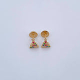 Topos Arbol Navideño 0.8gr / Circones Fuscias Verdes Azules Oro Amarillo 18K &