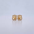Topos Silueta Oso Ts 1.2gr / Circones Blancos Oro Amarillo 18K &
