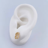 Topos Silueta Oso Ts 1.15gr / Circones Blancos Oro Amarillo 18K &