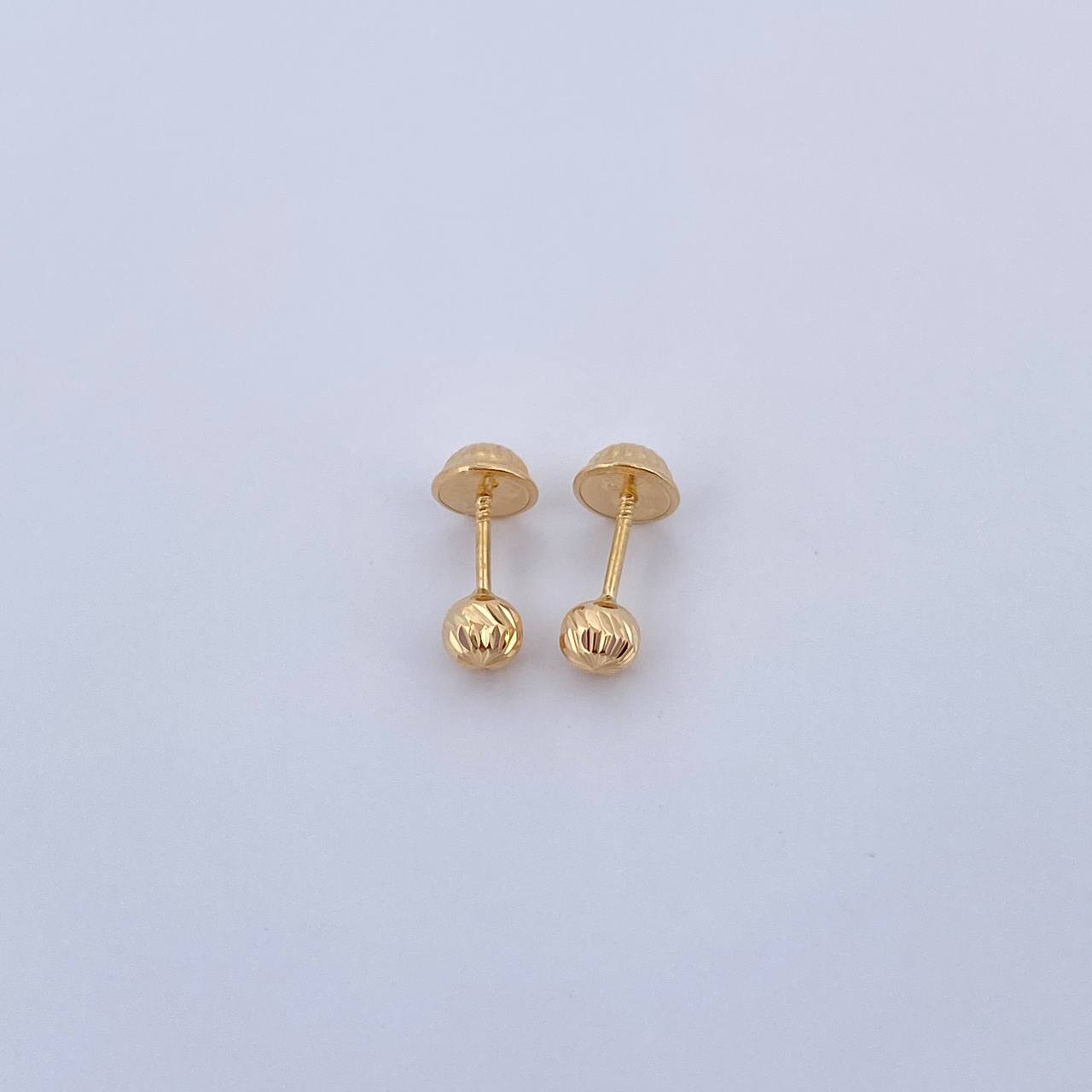 Topos Bola 0.6gr / 4mm Diamantadas Oro Amarillo 18K &