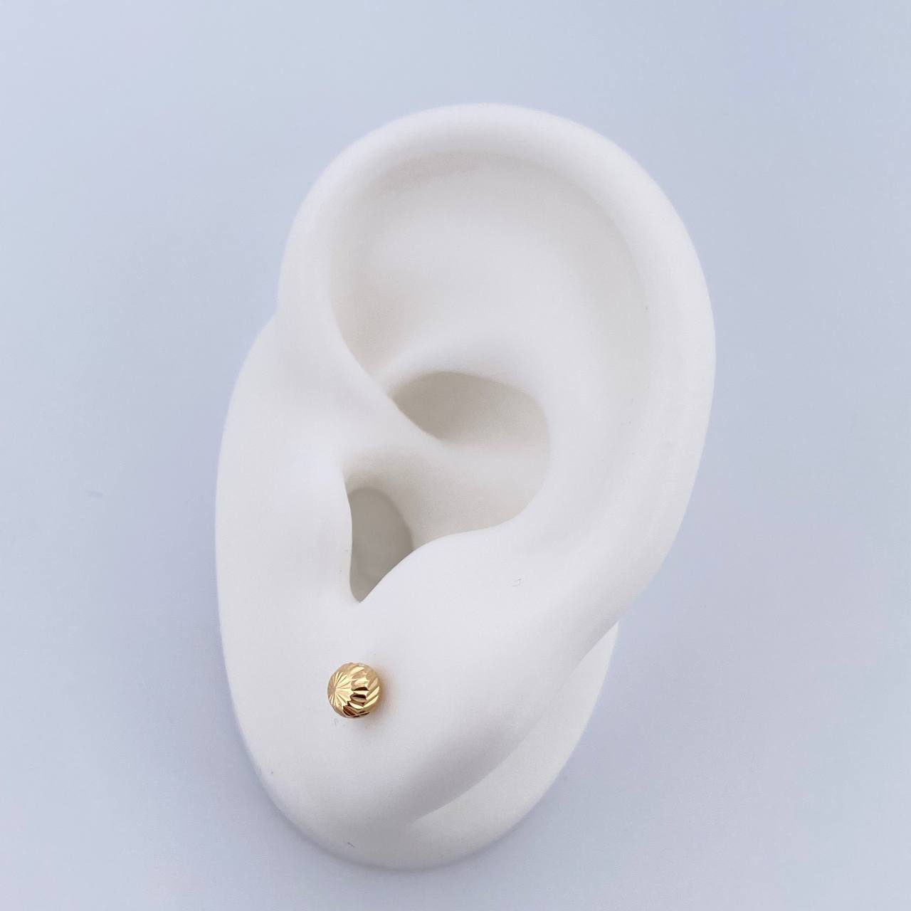 Topos Bola 0.6gr / 4mm Diamantadas Oro Amarillo 18K &