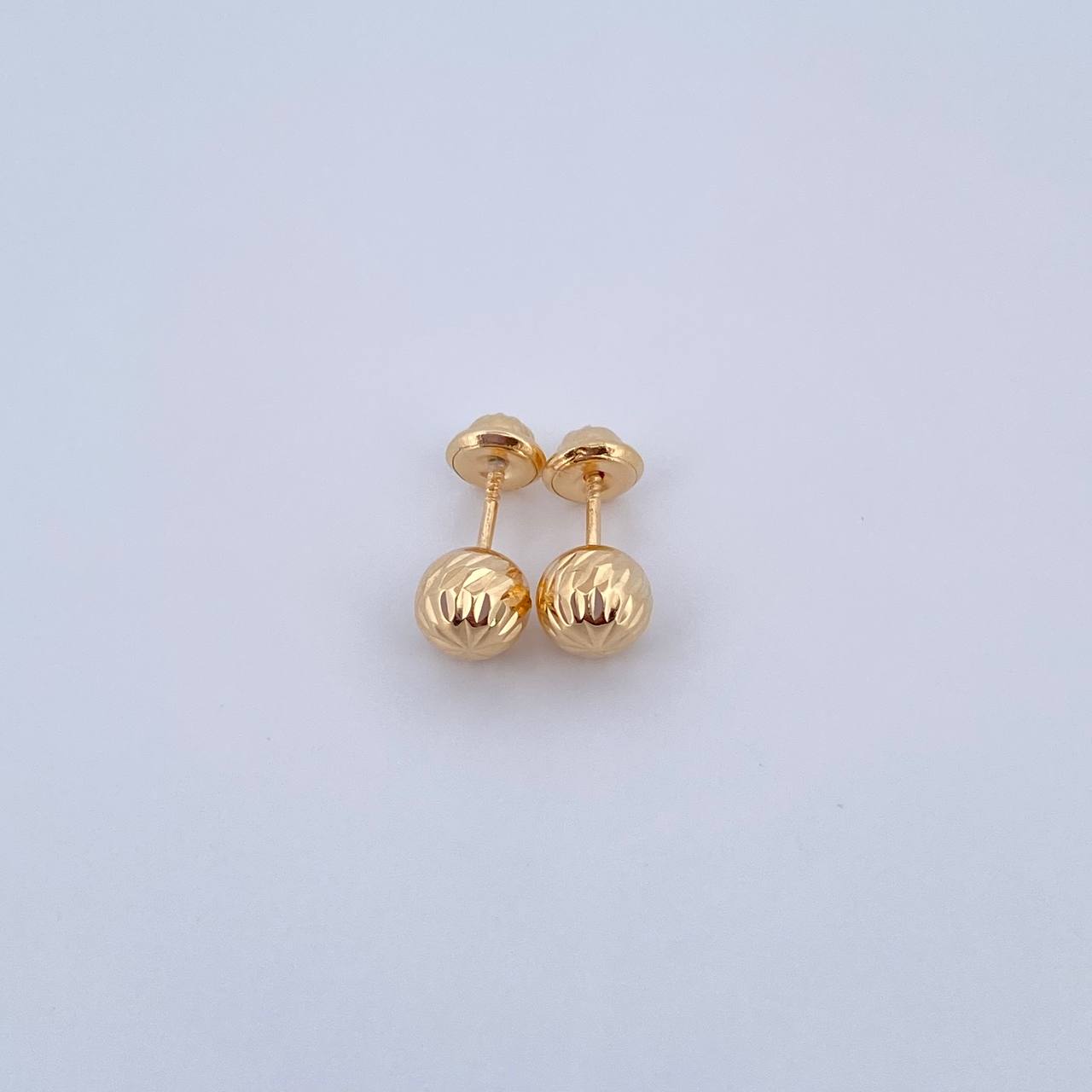 Topos Bola 0.9gr / 6mm Diamantadas Oro Amarillo 18K &