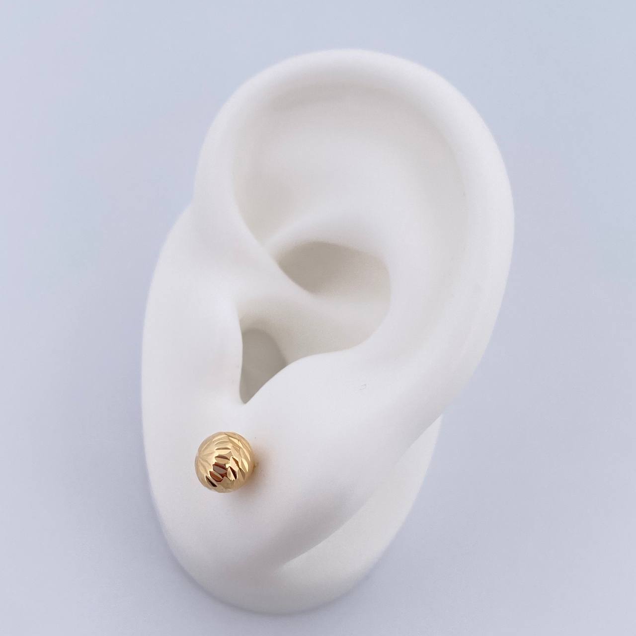 Topos Bola 0.85gr / 6mm Diamantadas Oro Amarillo 18K &