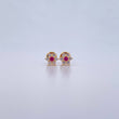 Topos Flor 0.85gr / Circones Fucsia Blancos Oro Amarillo 18K &