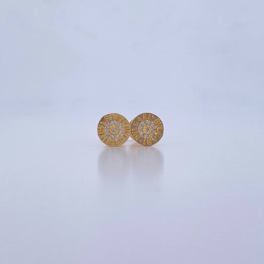 Topos BV 1.25gr / Circones Blancos Oro Amarillo 18K &
