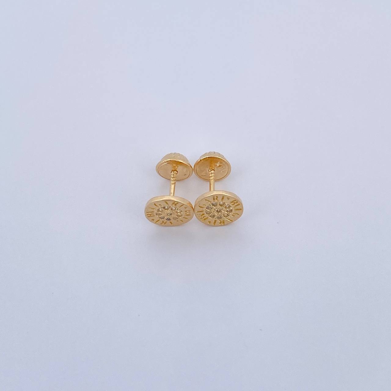 Topos BV 1.25gr / Circones Blancos Oro Amarillo 18K &