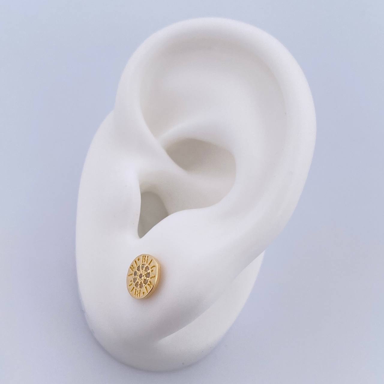 Topos BV 1.25gr / Circones Blancos Oro Amarillo 18K &