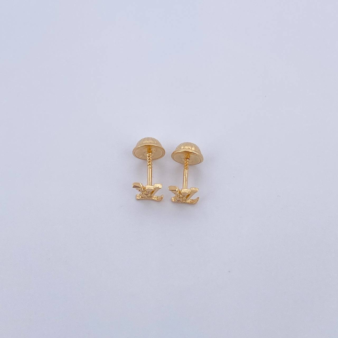 Topos LV 0.6gr / Circones Blancos Oro Amarillo 18K &