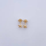 Topos LV 0.6gr / Circones Blancos Oro Amarillo 18K &