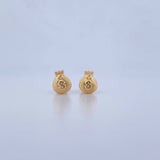Topos Bolsa Dinero 0.65gr / Punteadas Oro Amarillo 18K &