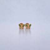 Topos Mariposa 1gr / Circones Verdes Blancos Oro Amarillo 18K &