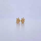 Topos Gato 0.7gr / Circones Blancos Oro Amarillo 18K &