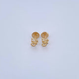 Topos Gato 0.7gr / Circones Blancos Oro Amarillo 18K &