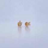 Topos Cruz Tupida 0.7gr / Circones Blancos Oro Amarillo 18K &