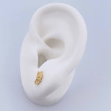 Topos Gato 0.7gr / Circones Blancos Oro Amarillo 18K &