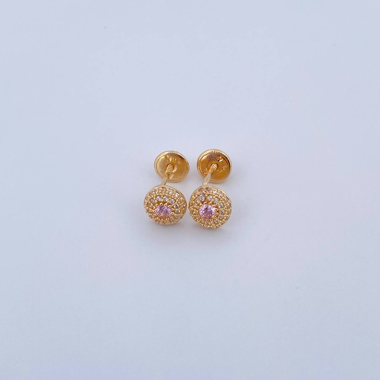 Topos Halo Circulo 1.3gr / Circones Rosado Blancos Oro Amarillo 18K &