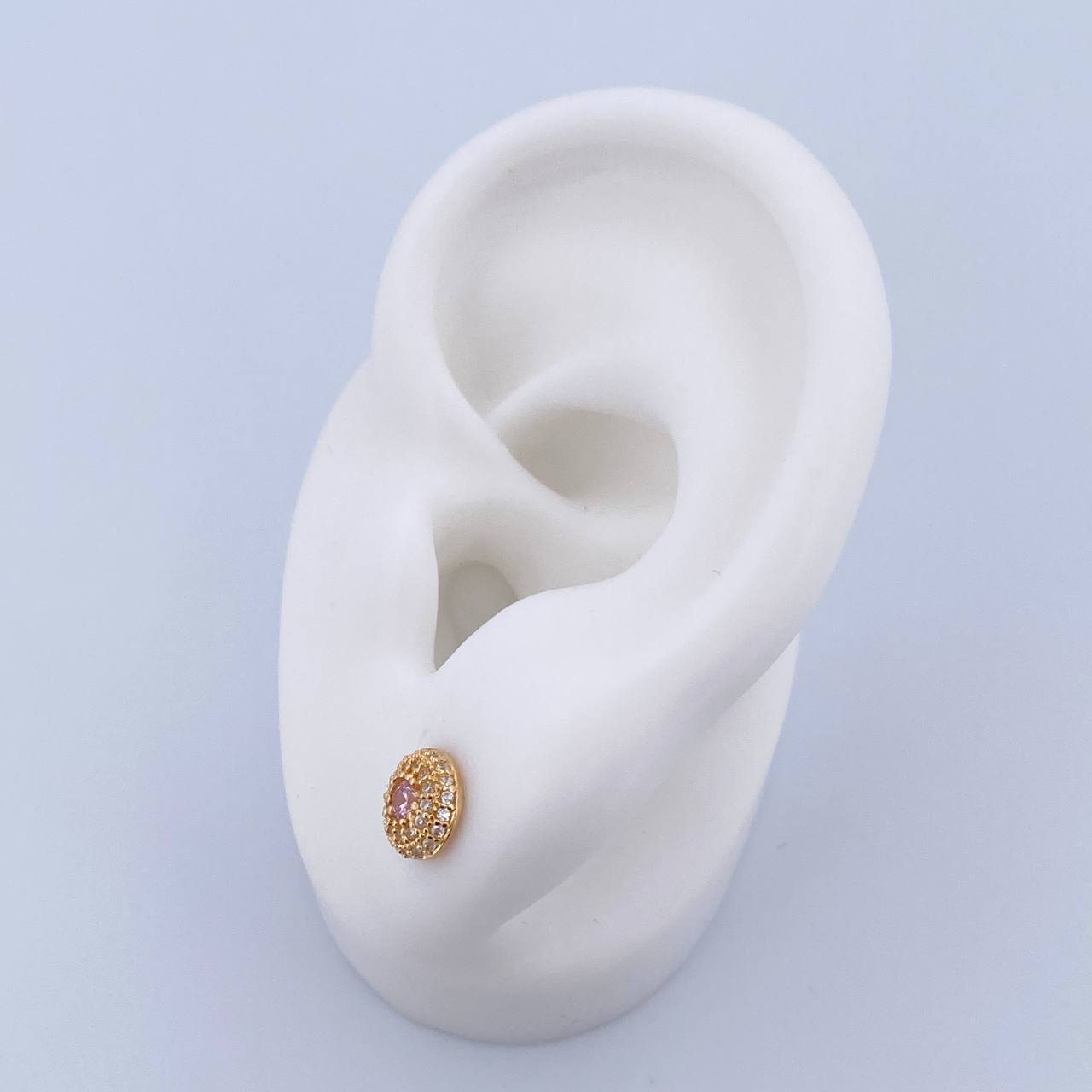 Topos Halo Circulo 1.3gr / Circones Rosado Blancos Oro Amarillo 18K &
