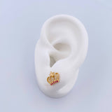 Topos Corona Real 1.5gr / Estrella Circones Fucsias Blancos Oro Amarillo 18K &