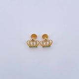 Topos Corona Real 1.55gr / Estrella Circones Verdes Blancos Oro Amarillo 18K &