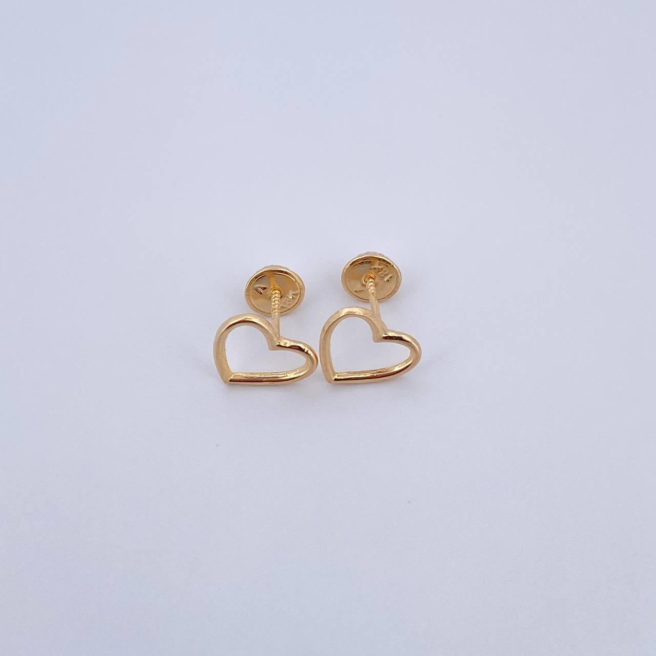 Topos Silueta Corazon 0.95gr / Liso Oro Amarillo 18K &