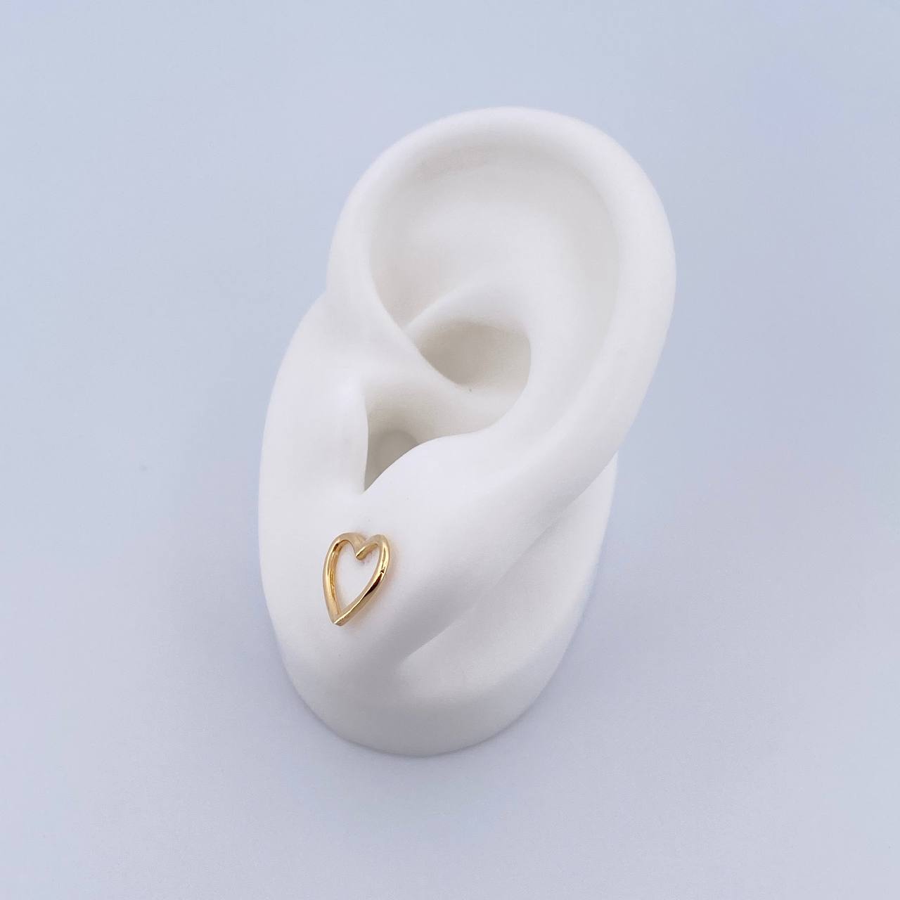 Topos Silueta Corazon 0.95gr / Liso Oro Amarillo 18K &