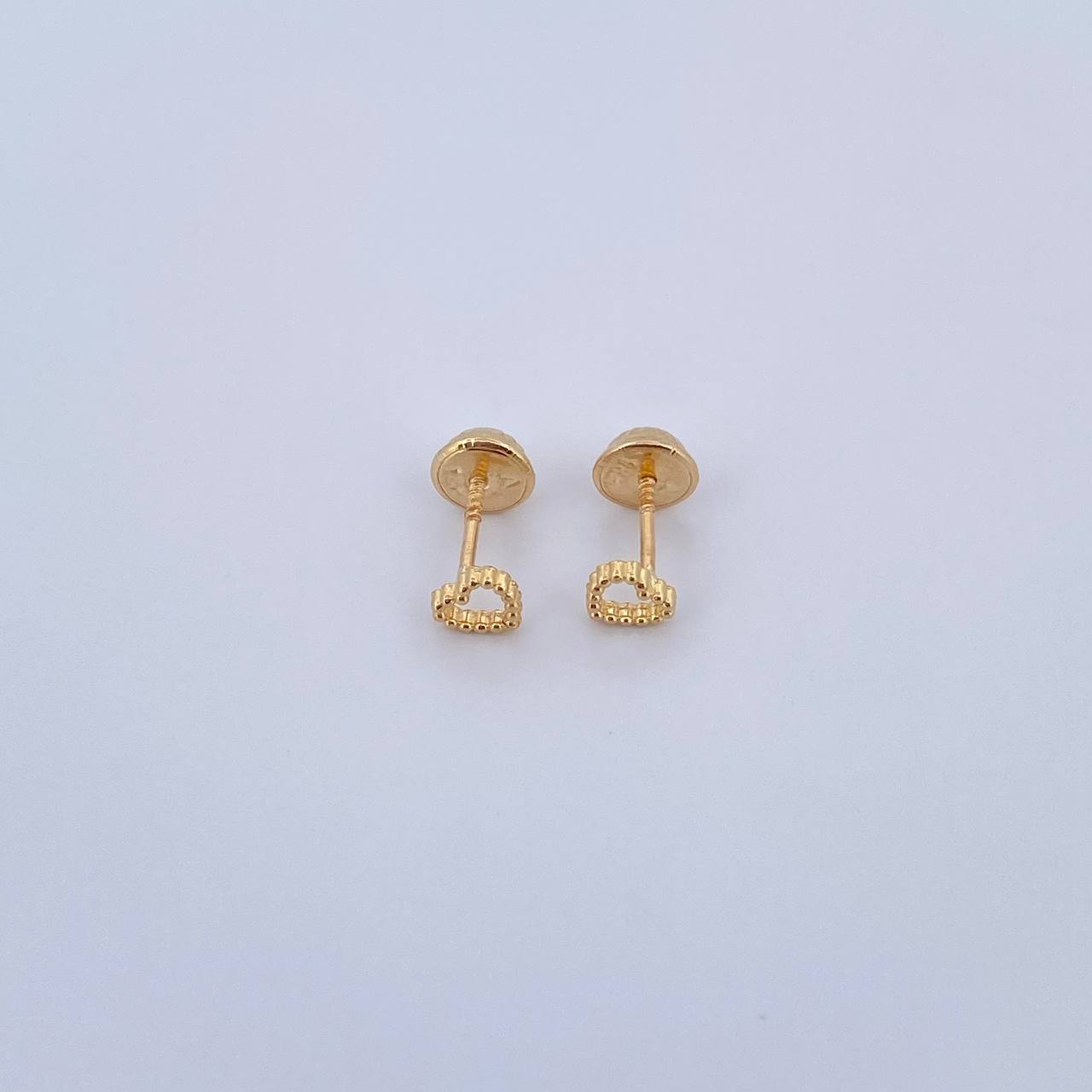 Topos Silueta Corazon 0.6gr / Punteados Oro Amarillo 18K &