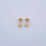 Topos Silueta Corazon 0.6gr / Punteados Oro Amarillo 18K &