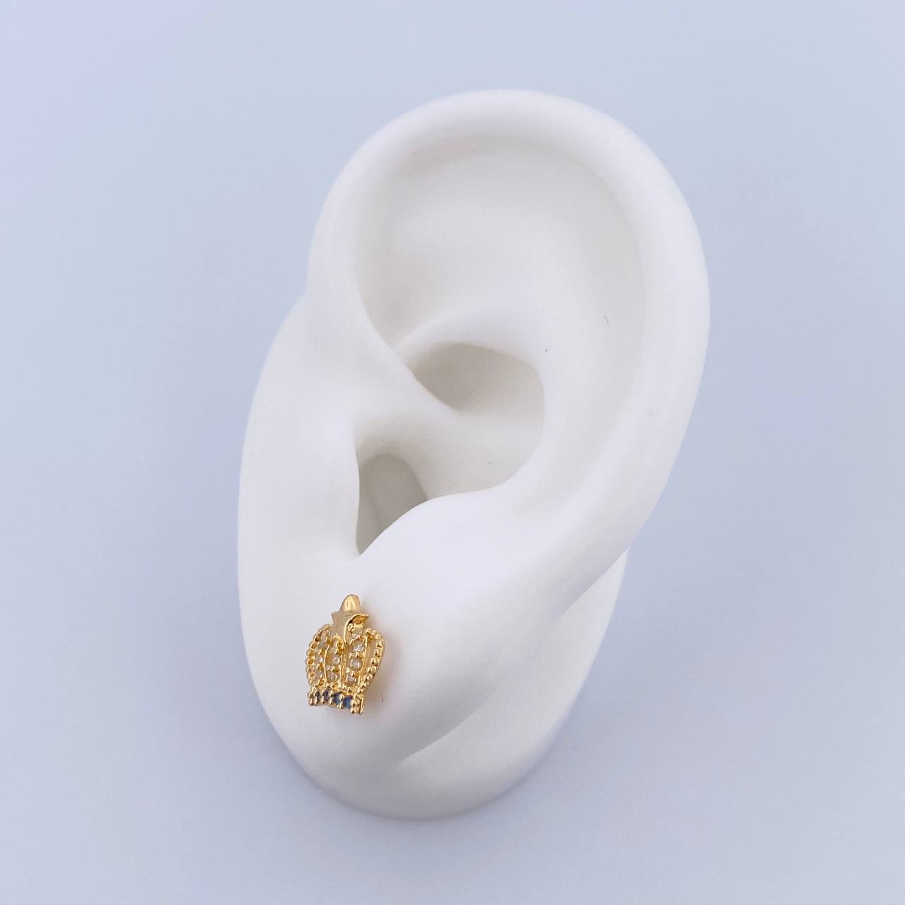 Topos Corona Real 1.5gr / Estrella Circones Azul Blancos Oro Amarillo 18K &