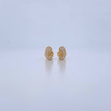 Topos Virgen Maria 0.95gr / Circones Blancos Oro Amarillo 18K &