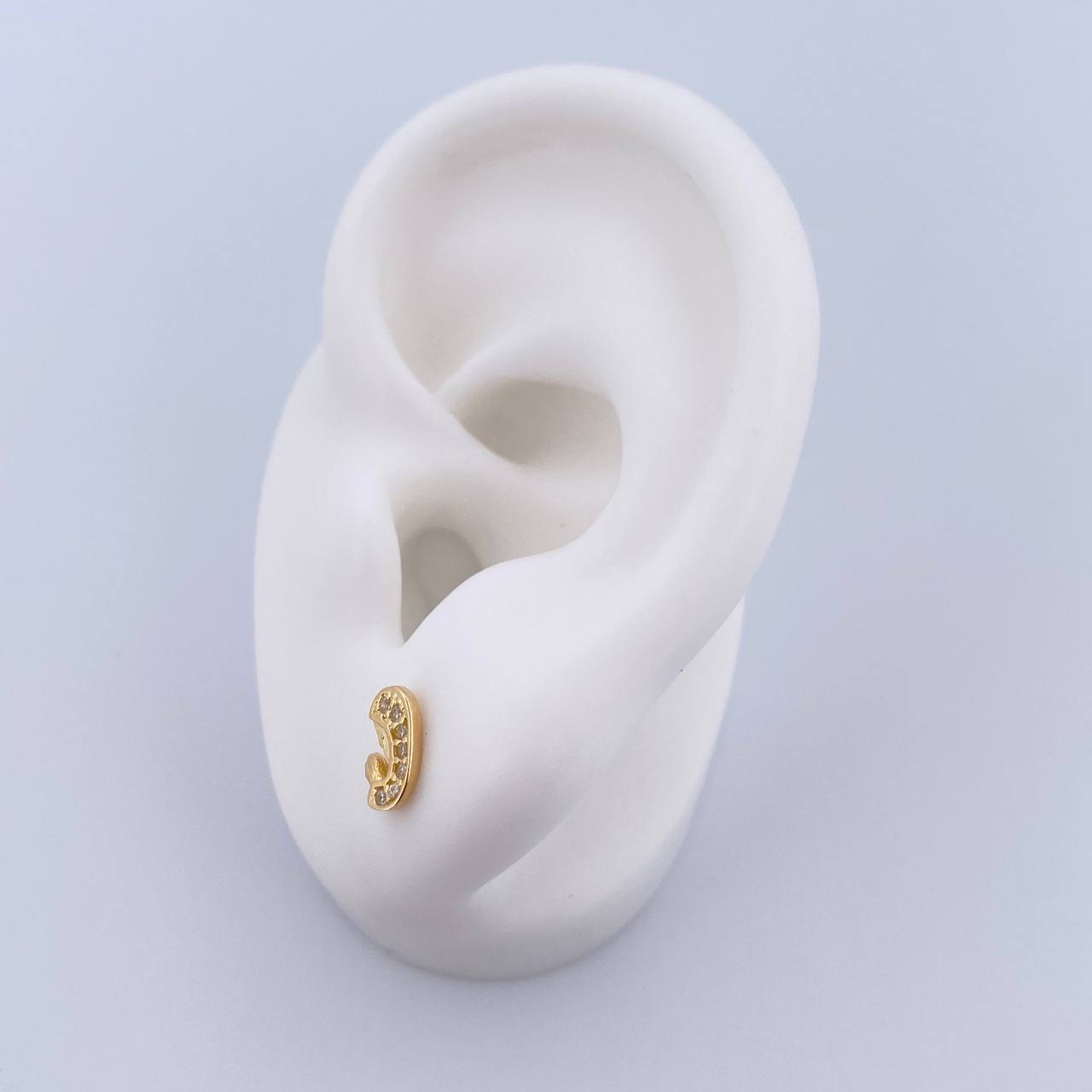 Topos Virgen Maria 0.95gr / Circones Blancos Oro Amarillo 18K &