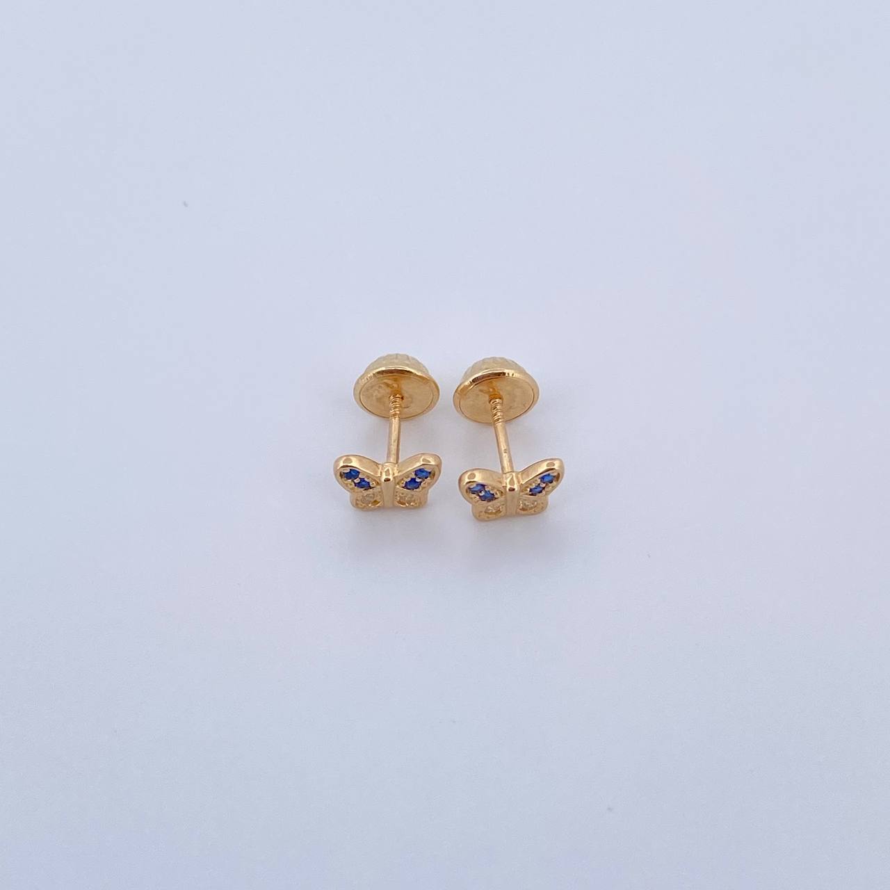Topos Mariposa 1gr / Circones Azules Blancos Oro Amarillo 18K &