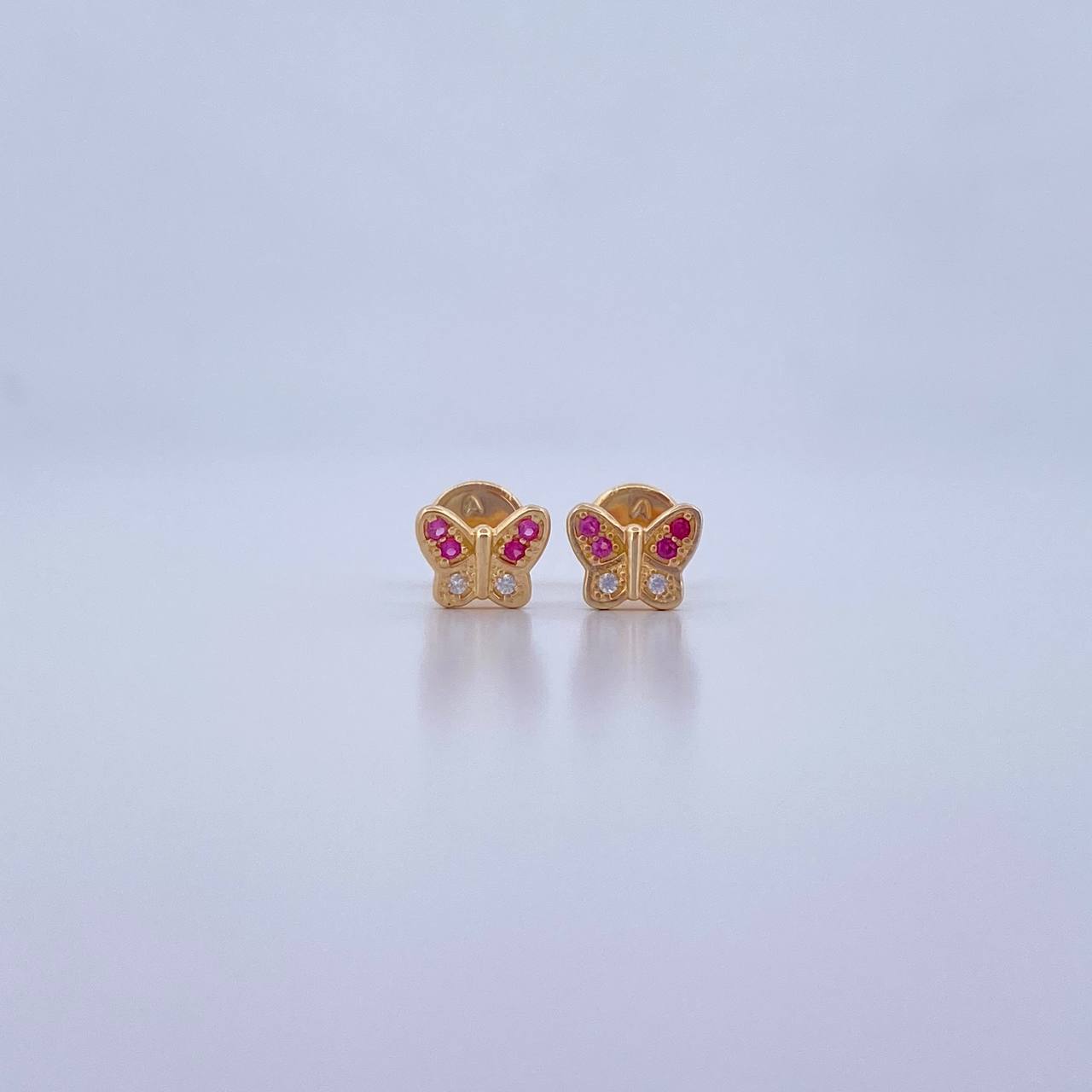 Topos Mariposa 1gr / Circones Fucsias Blancos Oro Amarillo 18K &