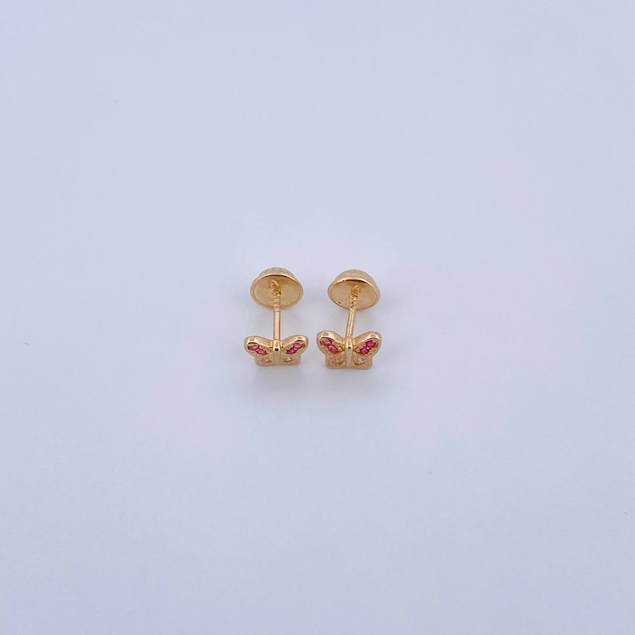 Topos Mariposa 1gr / Circones Fucsias Blancos Oro Amarillo 18K &