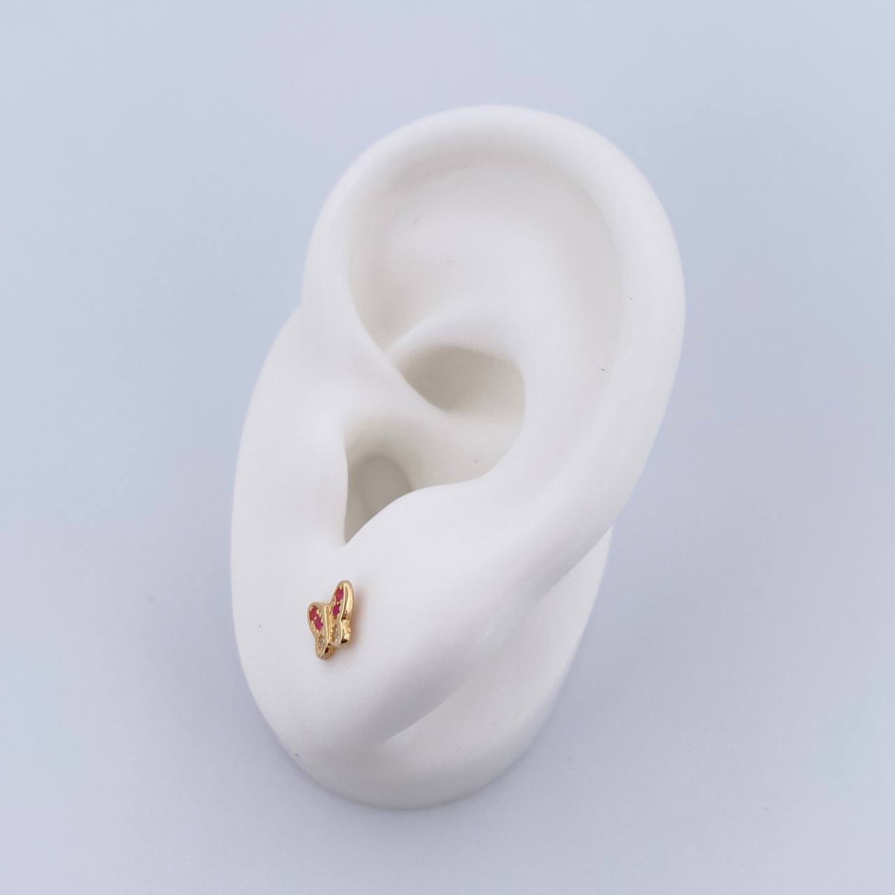 Topos Mariposa 1gr / Circones Fucsias Blancos Oro Amarillo 18K &