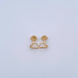 Topos Silueta Corazon 0.8gr / Circones Blancos Oro Amarillo 18K &
