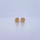 Topos Silueta Corazon 0.85gr / Circones Blancos Oro Amarillo 18K &