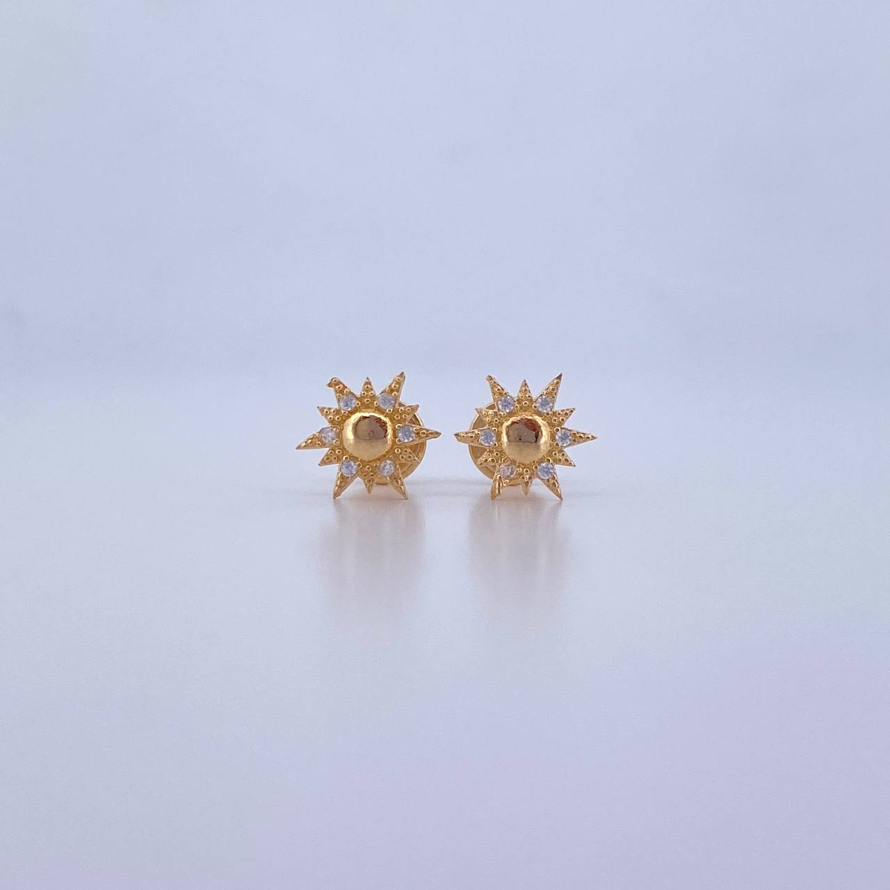 Topos Sol 0.9gr / Circones Blancos Oro Amarillo 18K &