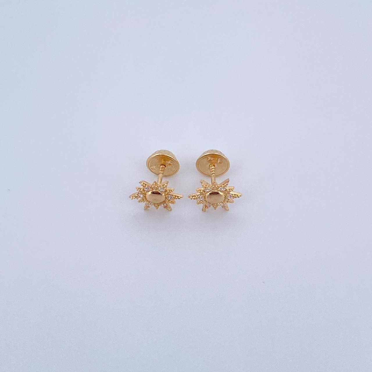 Topos Sol 0.9gr / Circones Blancos Oro Amarillo 18K &