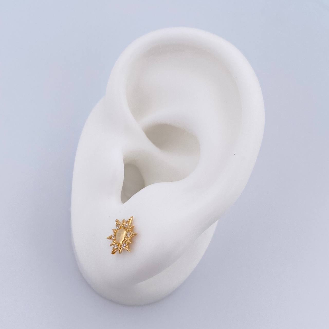 Topos Sol 0.9gr / Circones Blancos Oro Amarillo 18K &