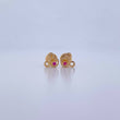 Topos Raton 0.75gr / Circon Fucsia Oro Amarillo 18K &