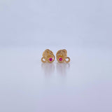 Topos Raton 0.75gr / Circon Fucsia Oro Amarillo 18K &