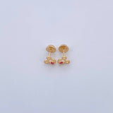 Topos Raton 0.75gr / Circon Fucsia Oro Amarillo 18K &
