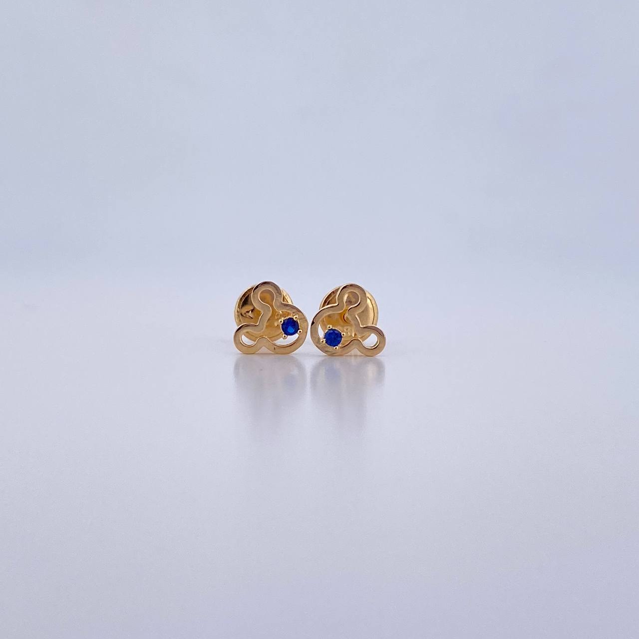Topos Raton 0.7gr / Circon Azul Oro Amarillo 18K &