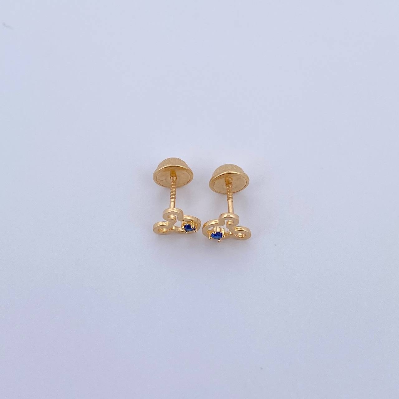 Topos Raton 0.7gr / Circon Azul Oro Amarillo 18K &