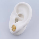 Topos Virgen Maria 1.95gr / Circones Blancos Oro Amarillo 18K &