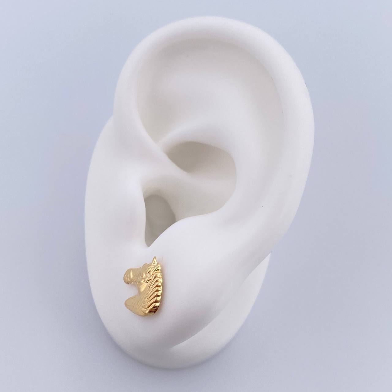 Topos Caballo 0.9gr / Liso Oro Amarillo 18K &