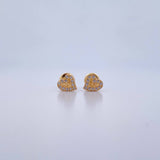 Topos Silueta Corazon 0.95gr / Circones Blancos Oro Amarillo 18K &