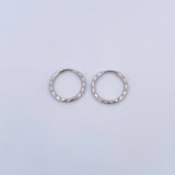 Candongas Aro Rayado 0.55gr / Diamantados Oro Blanco 18K &