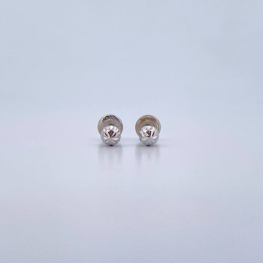 Topos Bola 0.55gr / 4mm Diamantados Oro Blanco 18K &